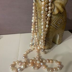 Tricolor Stones pearl imitation Necklace